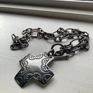 Silpada 'Virtuosity' Cross Pendant | 925 Sterling Silver Toggle Chain Necklace